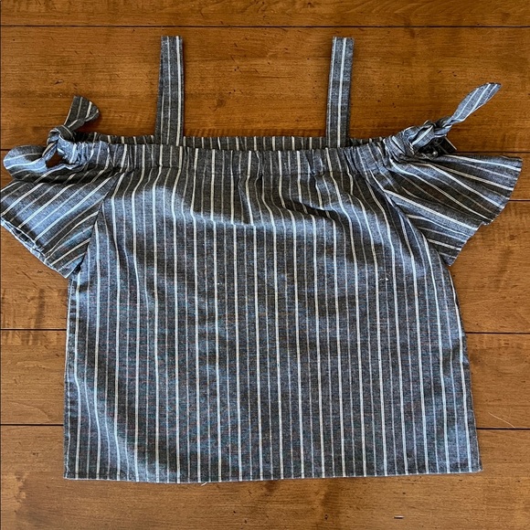 Black and White Striped cropped swing tank - Picture 1 of 3